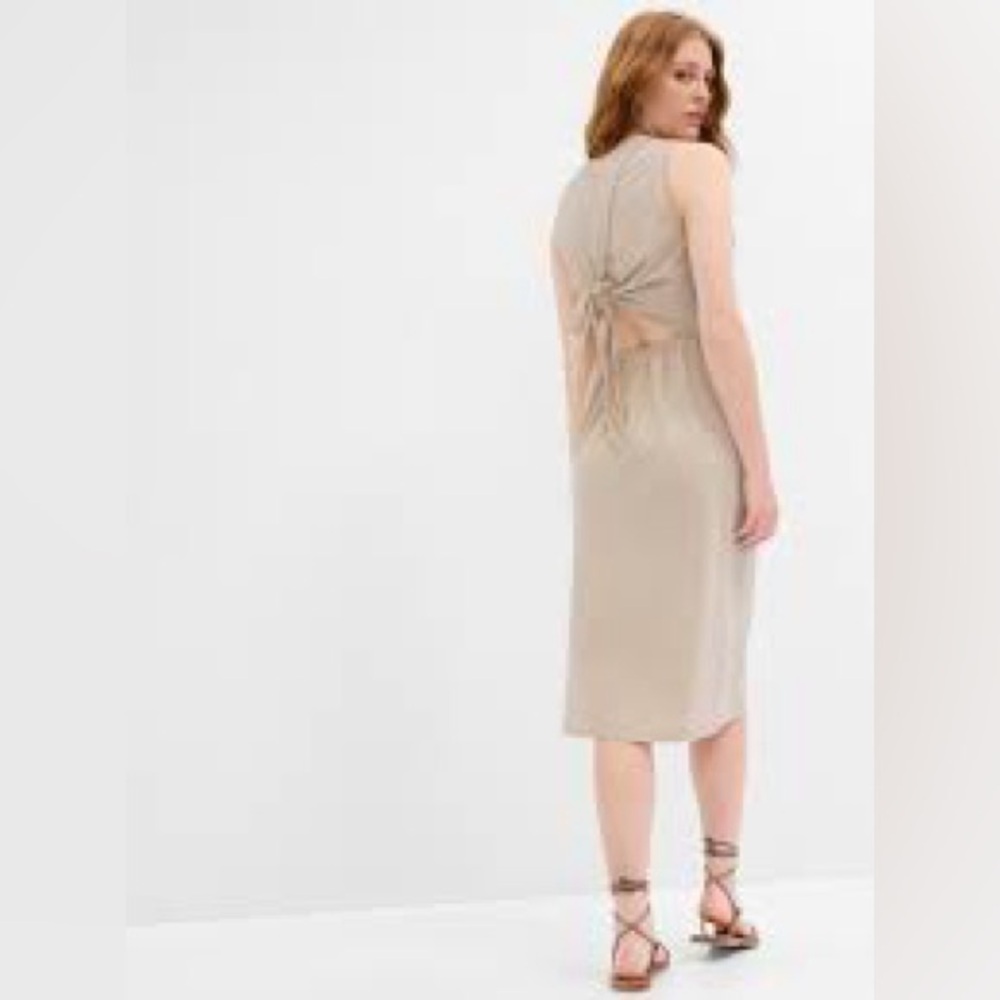 GAP Fitted Tie-Back Midi Dress Size Medium
